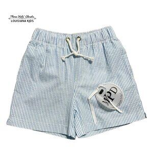 NEW Mud Pie 4T/5T Blue Seersucker Swim Trunks